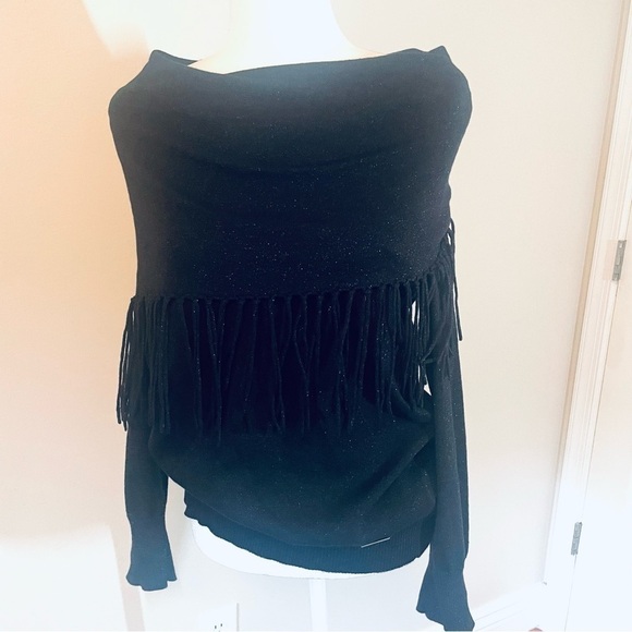 Michael Kors Black Cowl Neck Sweater with Metallic Reflection - Size M - Picture 2 of 13